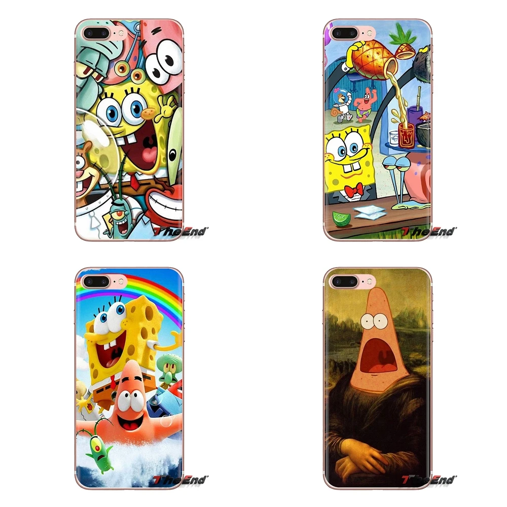 

For Samsung Galaxy A3 A5 A7 A9 A8 Star A6 Plus 2018 2015 2016 2017 Transparent Soft Cases Covers SpongeBob And Patrick Star Game