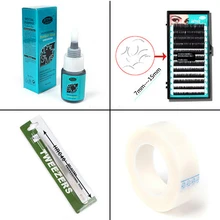 Набор для макияжа 4 шт./компл. смешанные Накладные ресницы+ Пинцет для ресниц+ клей для ресниц+ инструмент для изоляции