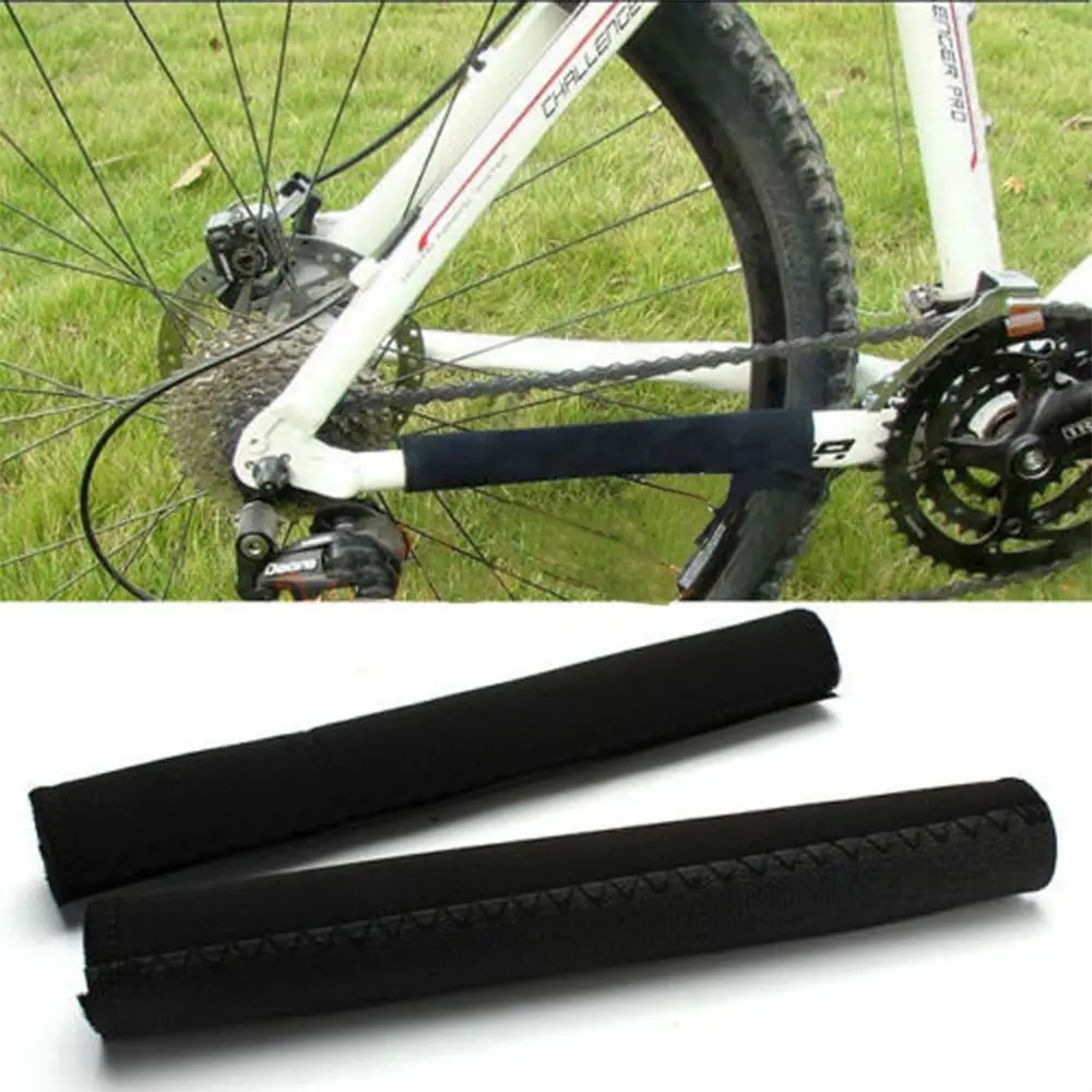 

2pcs Black Durable New Arrival Nylon Pad Cycling Wrap Cover Guard Bicycle Frame Chain Stay Protector Bicycle Parts Accessories