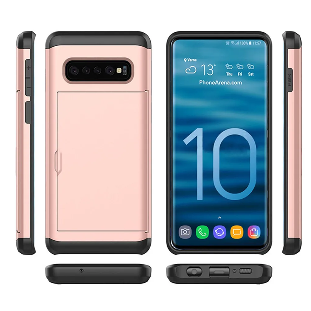 Для samsung Galaxy S10 Plus S9 S8 S7 S6 Edge S5 S10E S10 5G чехол горка Броня кошелек слоты для карт держатель чехол для samsung Note 9 8