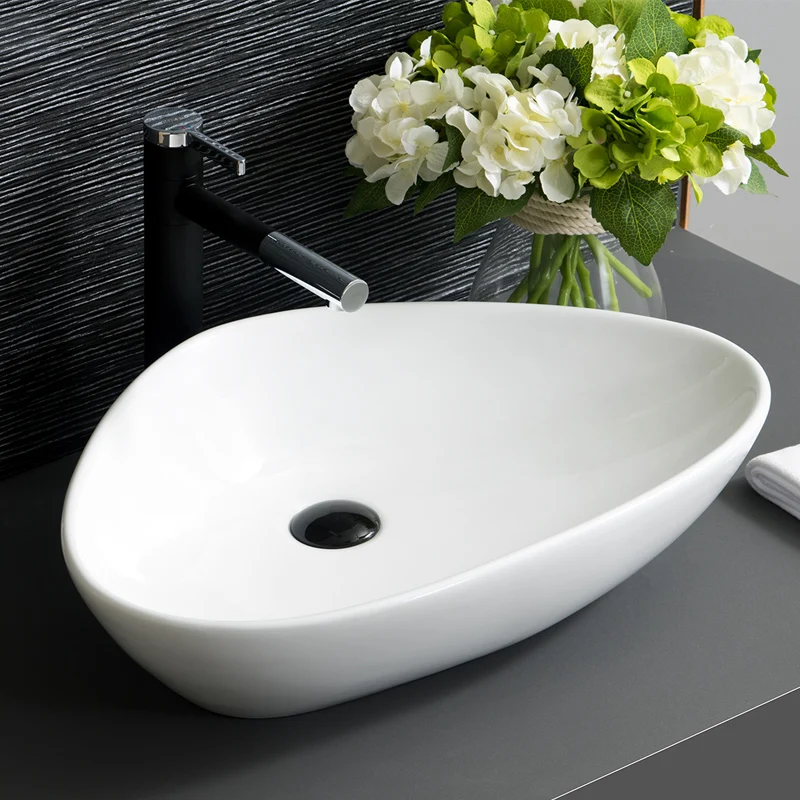 Triangle European porcelain ceramic art wash basin counter top Basin