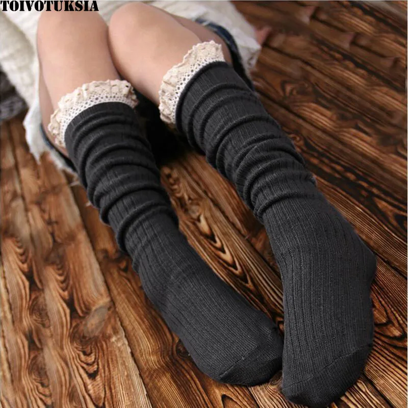 ladies boot socks with lace