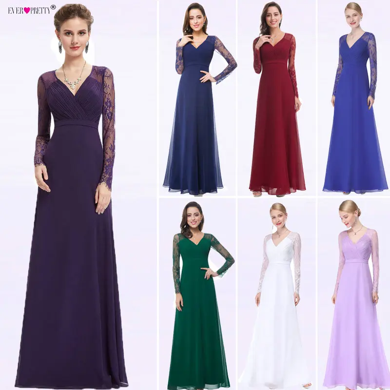 Женское вечернее платье с V образным вырезом и длинным рукавом|elegant evening dresses|evening