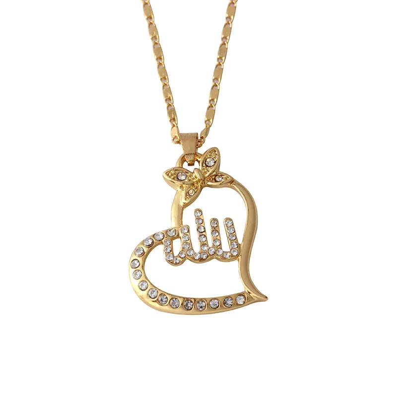 

Arabic alphabet Necklace Fashion simple Pendant Hollow out long religious Necklace