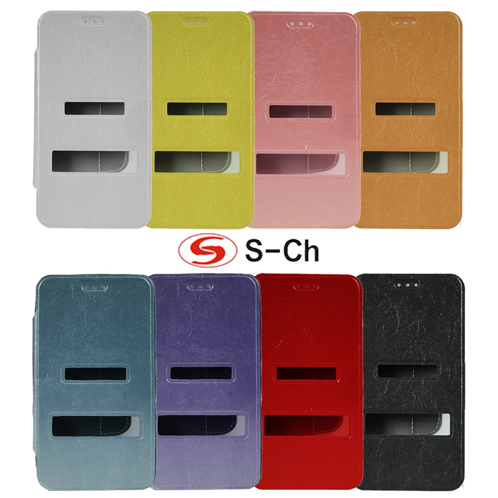 

For Samsung GALAXY S2 SII Plus I9100 I9105 9105 Fundas Cover Free Shipping S-CH 8 Colors Front Window View Leather Flip Case