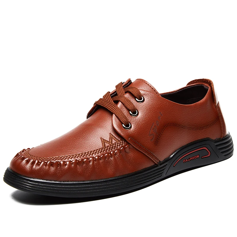 

Men Leather Sneakers Men Tenis Casual Shoes Loafers Lace Up Mens Moccasins Shoes Outdoors Genuine Leather Men's Flats Shoes 2019