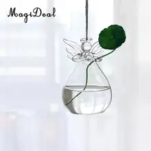 MagiDeal Ангел прозрачная стеклянная ваза настенная бутылка для украшения растений цветов