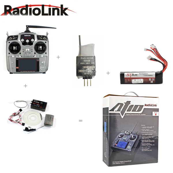 radiolink AT10II AT10 II 2,4 ГГц 12CH пульт дистанционного управления передатчика с R12DS приемник RC сделано Квадрокоптер - Цвет: battery grey 2