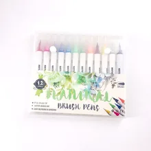 12 шт цвета художественные маркеры, фломастеры кисти ручки для школы принадлежности писчая, для рисования книги раскрашивания манга каллиграфия