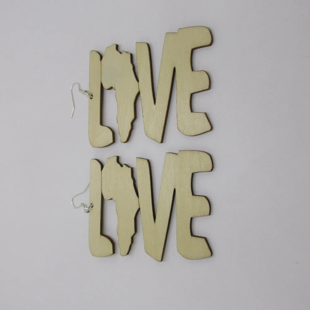 Деревянные серьги Love с Африканской картой|wooden african map earrings|wooden earringsafrican earrings |