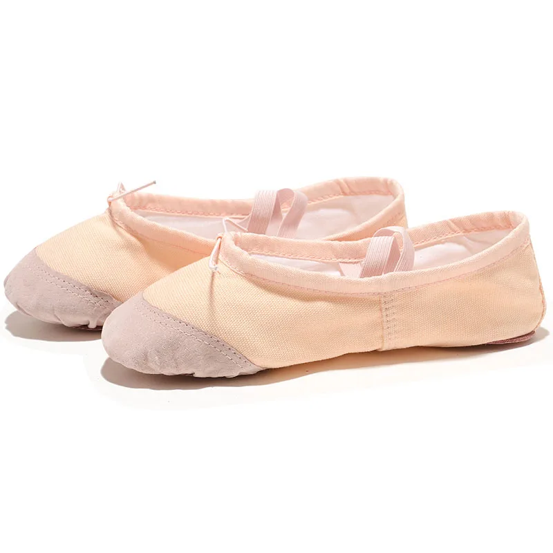 USHINE/профессиональные белые Тапочки для занятий йогой; парусиновая обувь для занятий балетом в помещении; Танцевальная обувь для девочек; детская и женская спортивная обувь - Цвет: FuPink