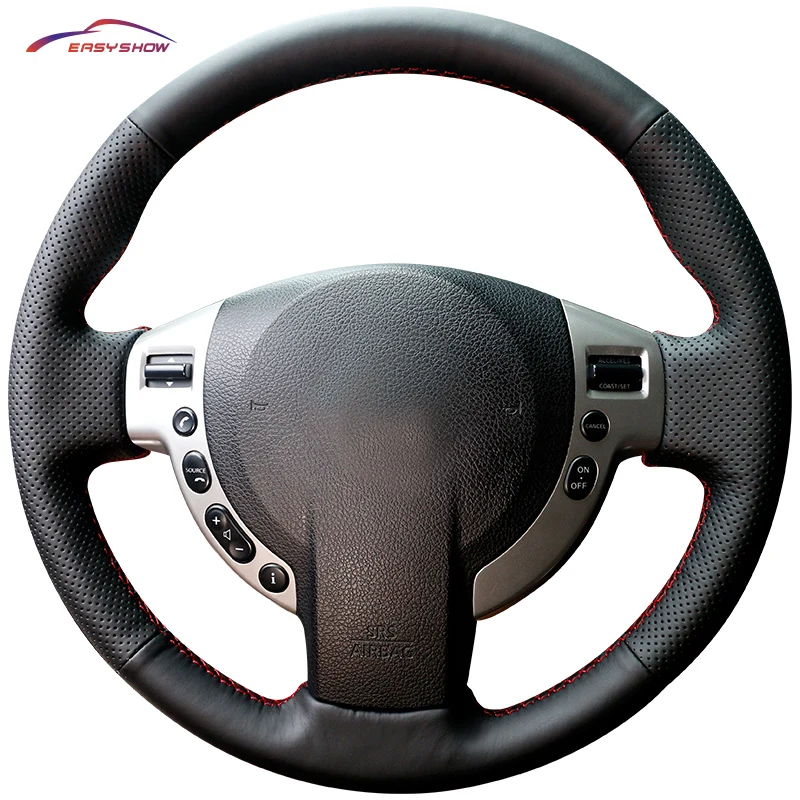 Car Steering Cover DIY Steering Wheel Covers Soft Leather Braid Design With Needle and Thread font