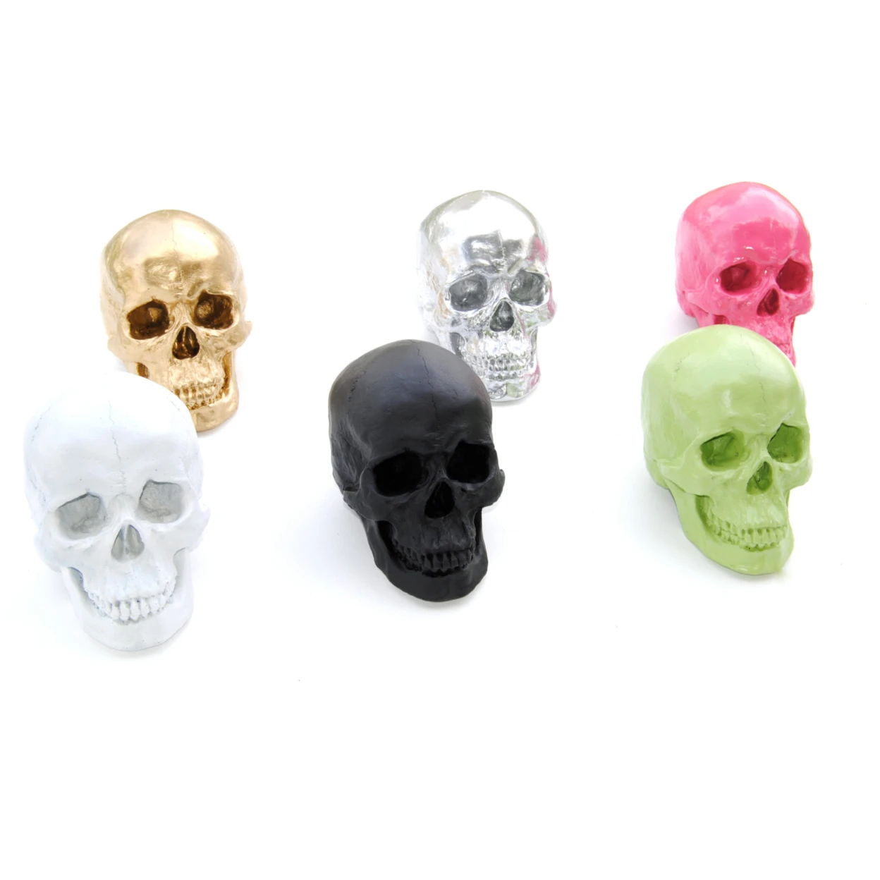 Large - Life Size  Human Anatomy - Faux Apple Green Human Skull - Resin Home Decor - Table Top Skeleton Head  SK32 (4)