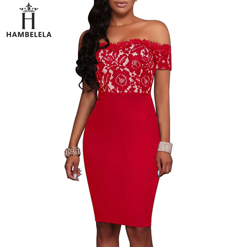 HAMBELELA Women Black Lace Casual Work Dress Ladies Lace Patchwork Pencil Midi Dress Party Club Dresses Office Elegant Vestidos (3)
