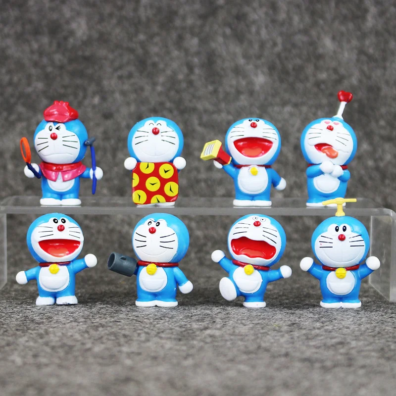 Us 785 20 Off8 Buahbanyak Anime Kartun Lucu Doraemon Mini Pvc Gambar Model Mainan Boneka Koleksi Hadiah Bayi Mainan Untuk Anak Anak In Aksi Toy