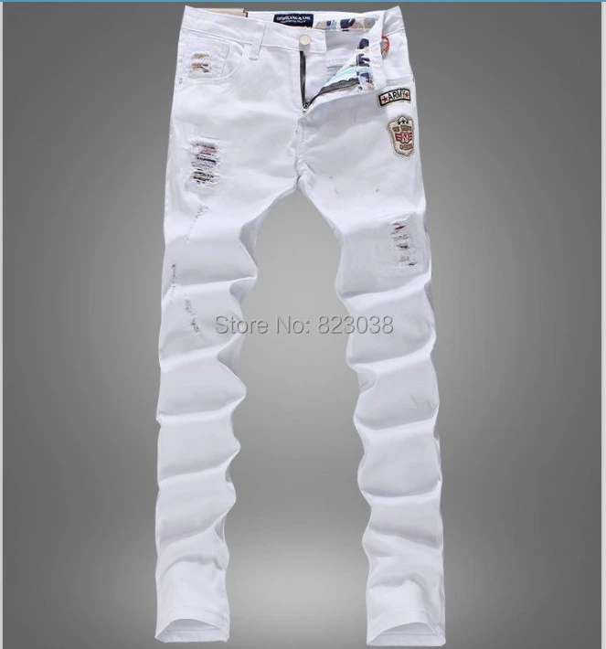 mens white designer jeans