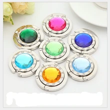 Portable Diamond Folding Section Handbag Hook Purse Hanger Table Folding Hanger Crystal Shoulder Bag Holder Hangers Hooks