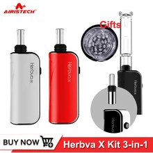 Original Airistech Herbva X Dry Herb Vaporizer Kit 3-in-1 1000mah Vapor Ceramic Chamber 510 thread bubbler glass pipe Original Airistech Herbva X Dry Herb Vaporizer Kit 3-in-1 1000mah Vapor Ceramic Chamber 510 thread bubbler glass pipe