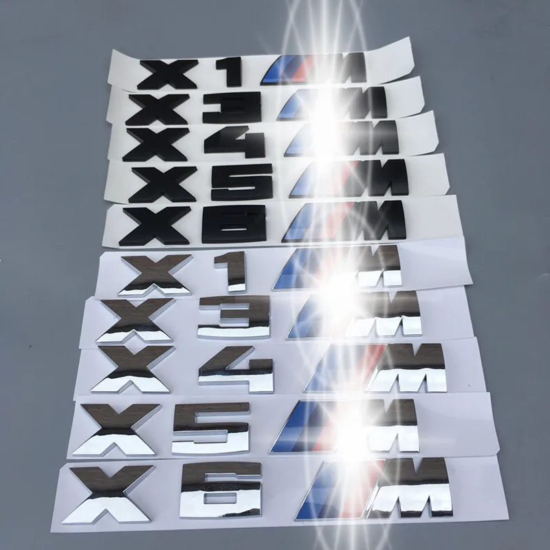 

3D ABS Silver/black X1M X3M X4M X5M X6M Emblem Car Styling Fender Trunk Badge Logo Sticker for BMW