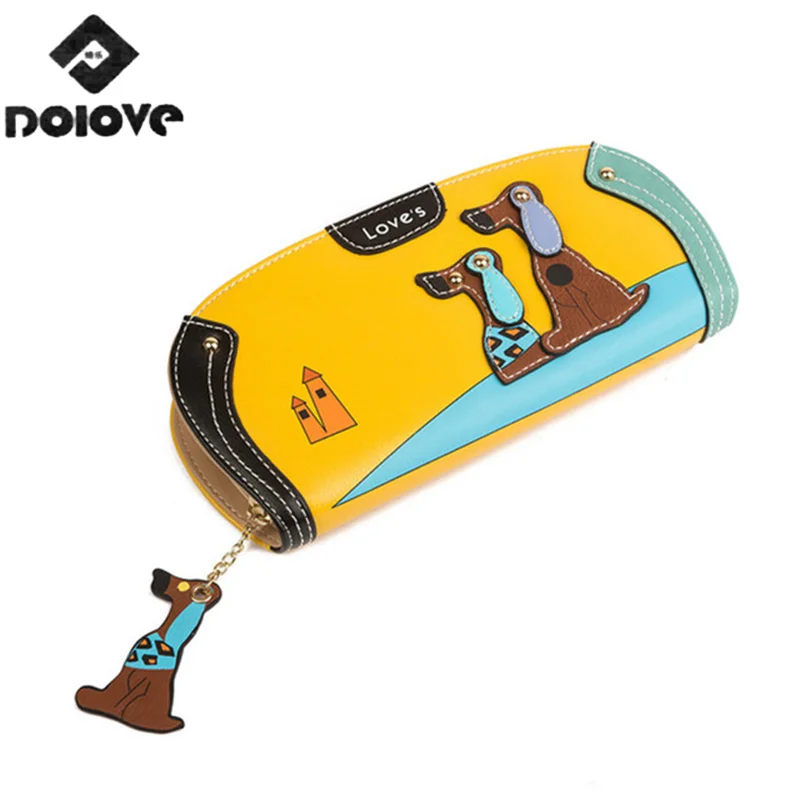 Pu Leather Cartoon Dog Wallets Short Cartoon Dog Women Wallet New