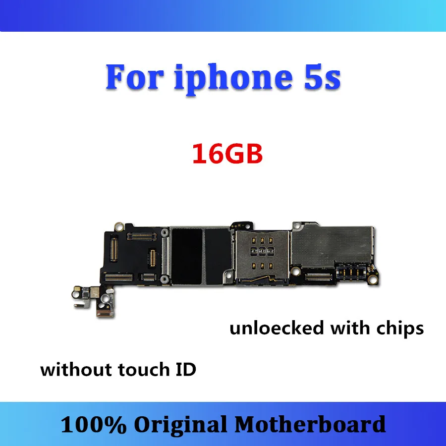 

5S mother board Original unlocked for iphone 5s motherboard 16gb without touch ID logic board good working with chips mainboard