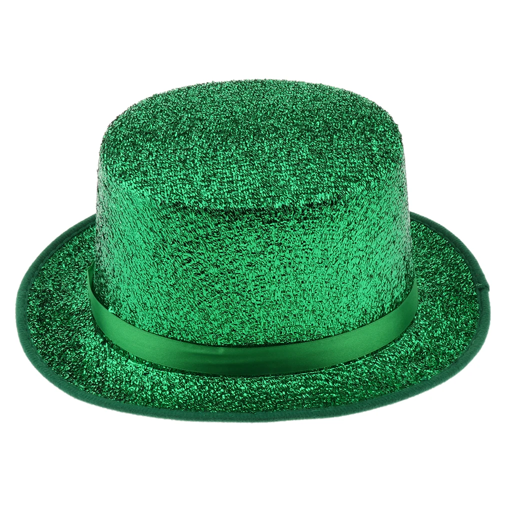 Adult Top Hat Fancy Dress Shiny Sequin Satin Magician Stage Performing Hat Costume Party Favors for Mens Ladies