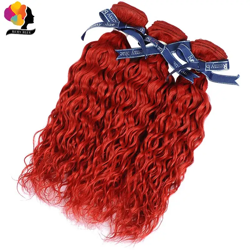 Волна воды перуанские пучки волос 1/3 человеческие волосы Связки бордовый красный 99J цветной волосы remy Расширения Remyblue могут быть окрашены