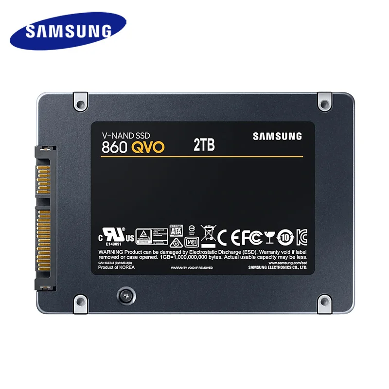 SSD SAMSUNG 860 QVO SSD 1 ТБ 2 ТБ HD SSD жесткий диск HDD 2,5 жесткий диск SSD SATA 1 ТБ твердотельный накопитель 550MBs для ноутбука компьютер