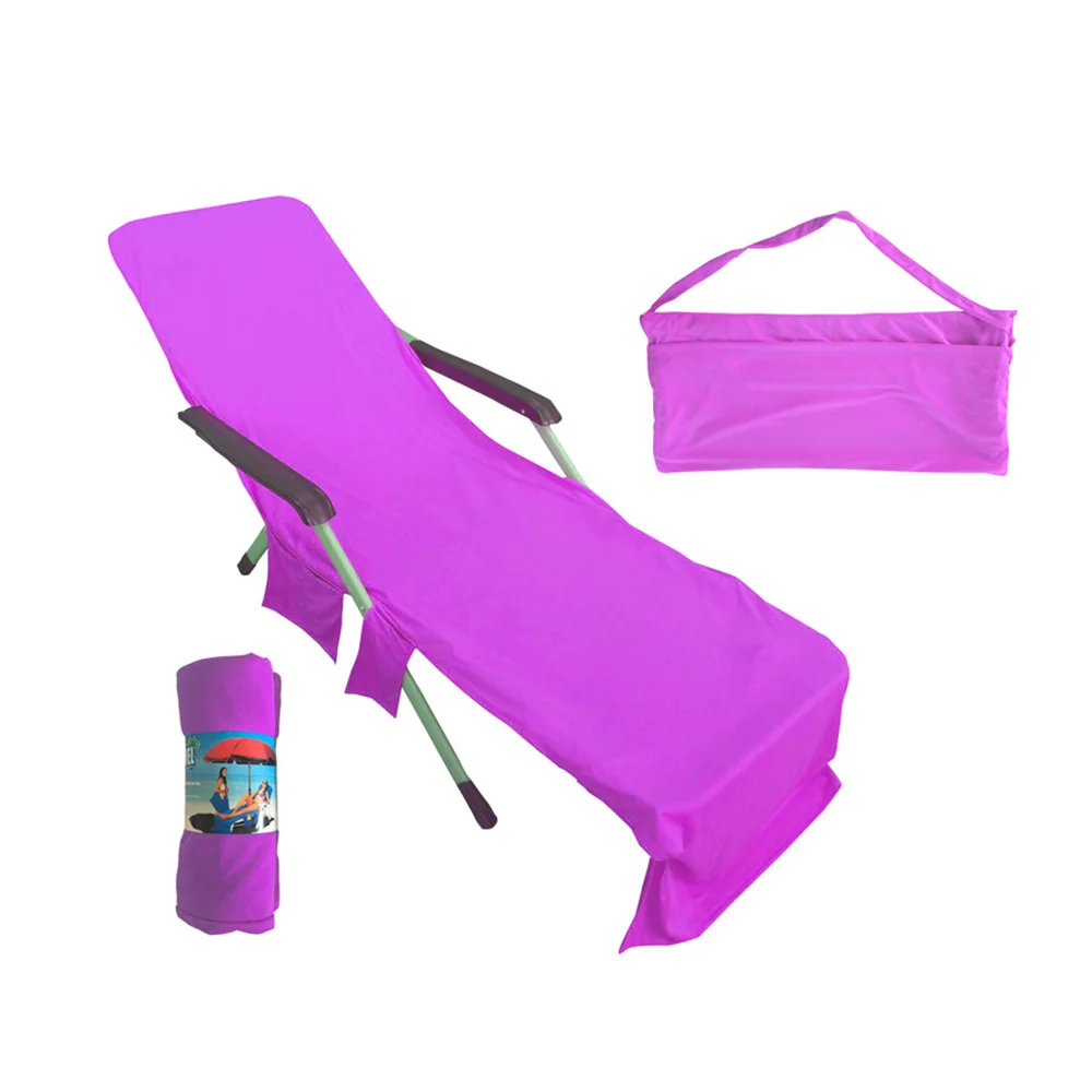 Camping Fishing Chair Beach Bed Chair Towel Long Strap Pool Sleeping Chairs Towel Cover With Pocket for Sun Outdoor Tools