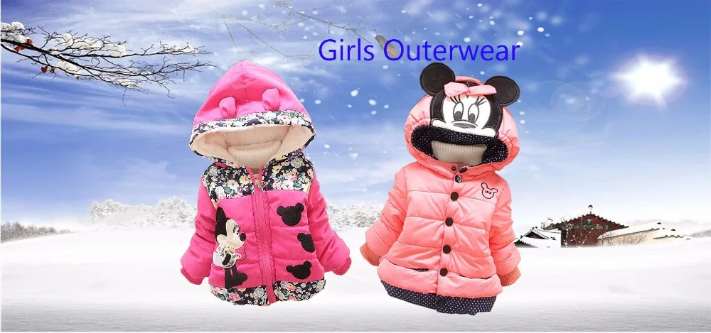 Baby Girls Boy Jackets Autumn Winter Jacket For Girls Winter Minnie Coat Kids Spiderman Clothes Children Warm Outerwear Coats