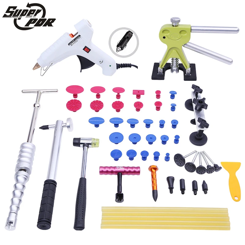 

best dent removal kit 12v glue gun T type dent puller pulling bridge glue tabs 42pcs dent fix tools Paintless Dent Removal