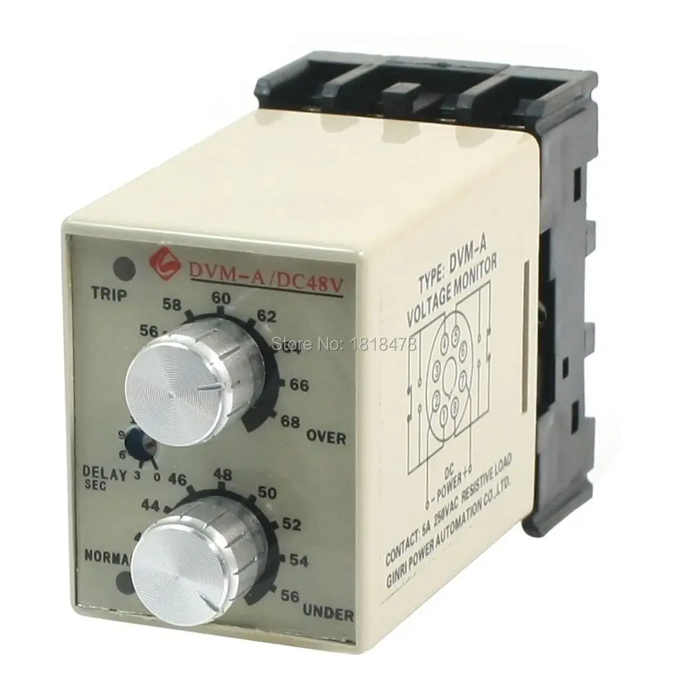 DVM A/48V DC 48V Adjustable Over/Under Voltage Monitoring Relayin