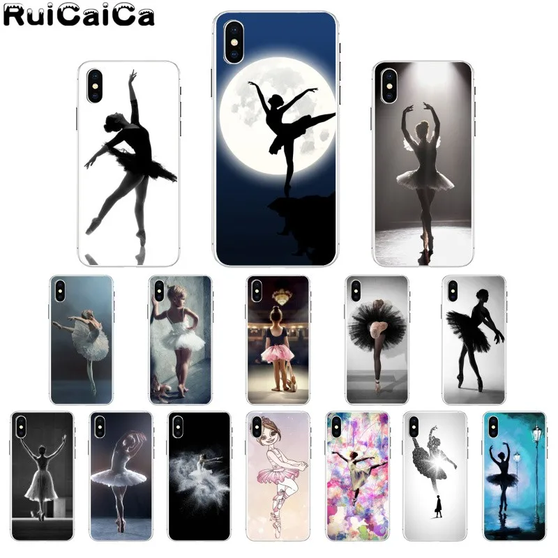 

RuiCaiCa Ballerina girl dancing Custom Photo Soft Phone Case for iPhone X XS MAX 6 6s 7 7plus 8 8Plus 5 5S SE XR