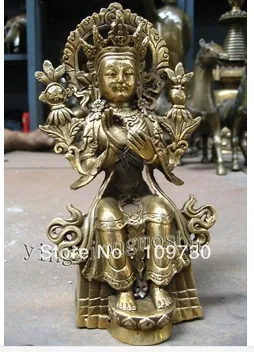 

00357 beautiful Lady "GUANYIN" Buddha bronze Oblation Pray statue