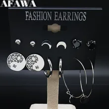 6 пар сплетни Дерево жизни из нержавеющей стали набор сережек женские серьги набор ювелирных изделий bisuteria acero неизбежный E612820