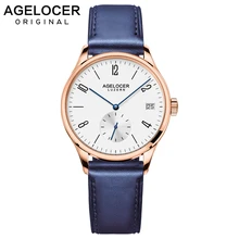 AGELOCER Fashion Golden Ladies Watch font b Women b font Leather Wrist Watches Automatic Gold Clock