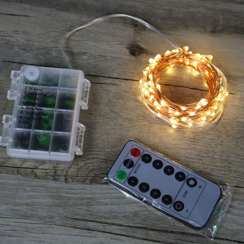 

LED String lights 20M 10M 5M Copper Wire Fairy light Garland Christmas Wedding Party Decoration Powered by Battery Street Lights