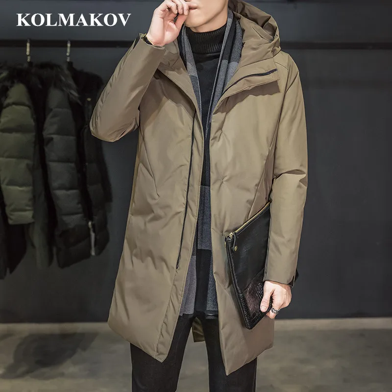 KOLMAKOV/мужская одежда Новое поступление мужские парки плотные теплые хлопковые
