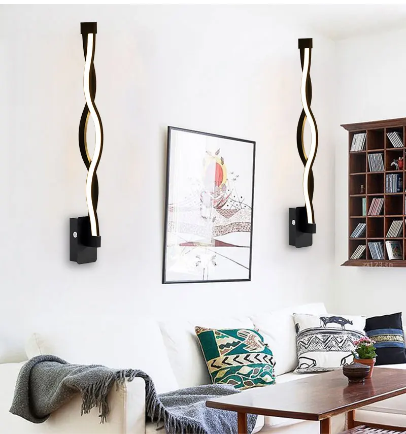 Lâmpada de Parede Quarto ao Lado da Luz da Parede Conduziu a Lâmpada Iluminação do Corredor Minimalista Moderna V-260 v Lampada Arandela Preto Branco Decoração 16 w 96 12 96 v-260 v lampada quarto ao lado