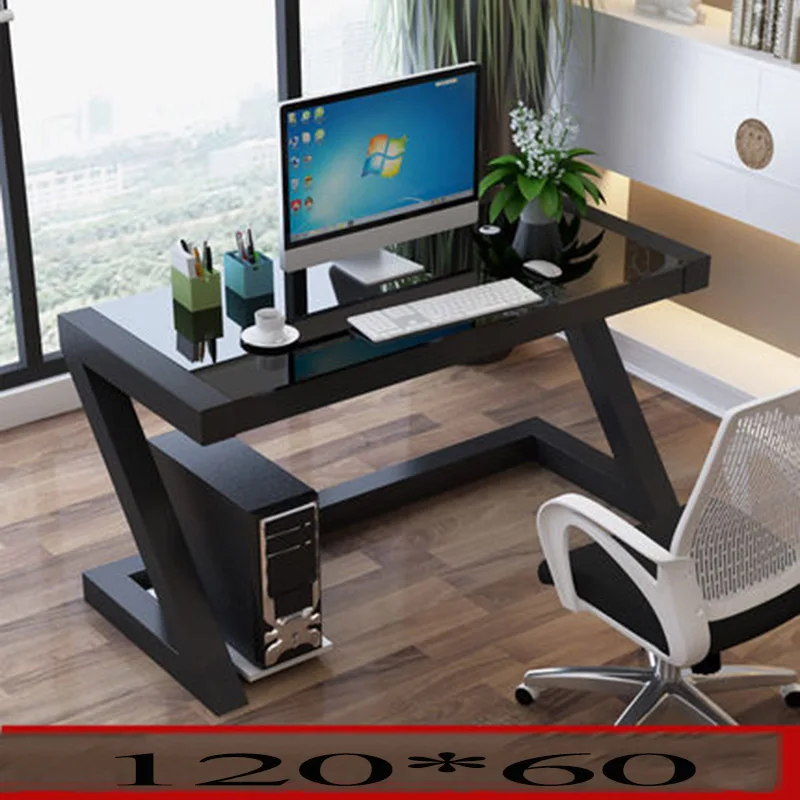 

Simple modern computer table tempered glass computer desk desktop home simple desk writing desk