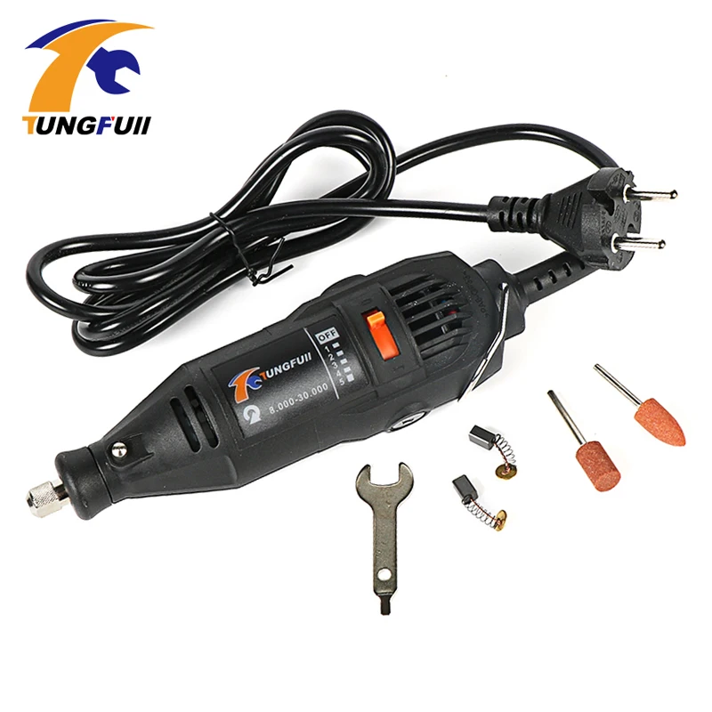 Tanie Tungfull elektryczne narzędzie obrotowe w stylu dremel zmienna prędkość Mini wiertarka polski grawerowanie wiercenie z elastyczny wałek do cięcia
