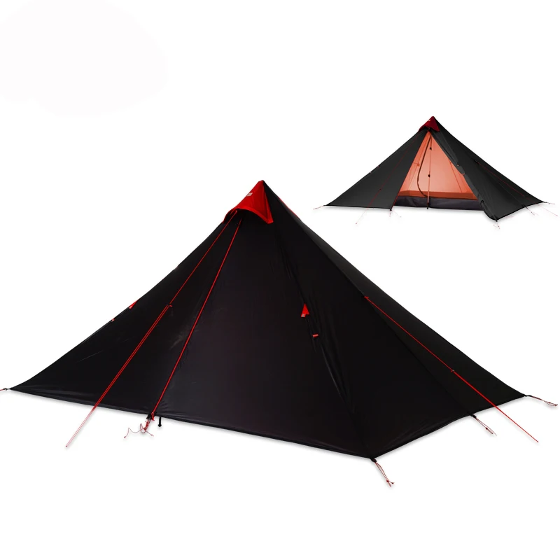 Billige FLAME S CREED 2019 LanShan 1 Verbesserte version 15D silicon beschichtung ultra licht 3 jahreszeiten 1 person 2 schicht zelt carpas de camping