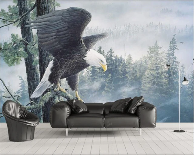 beibehang papel de parede wallpaper hudas beauty New Chinese style forest domineering eagle wings landscape wall decorative