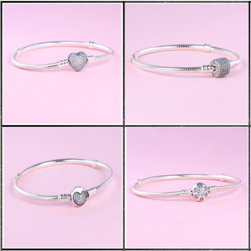 

Authentic 100% 925 Sterling Silver Snake Chain Bangle & Bracelet Luxury Jewelry 16-21CM for Women Christmas Valentine's gifts