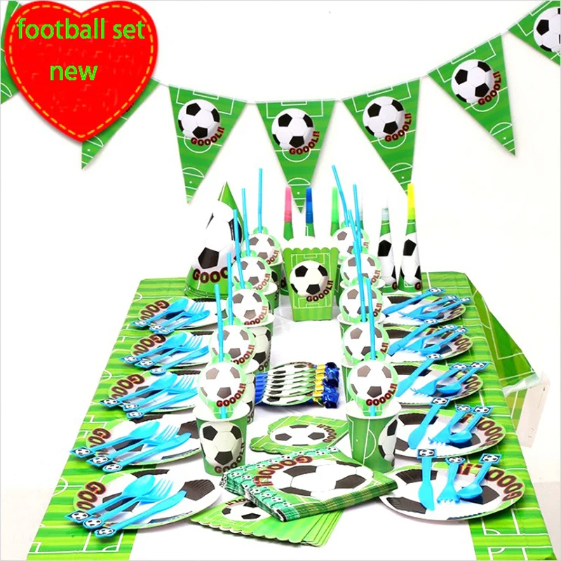 

World Cup Football set Theme Birthday Party Decor Paper Plate Cup Napkin Straw Tableware Set Baby Show Party Supplies