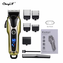 ЖК Электрический триммер для волос перезаряжаемая машинка для стрижки бороды Триммер Бритва шнур и беспроводная Регулируемая Парикмахерская Машинка для стрижки