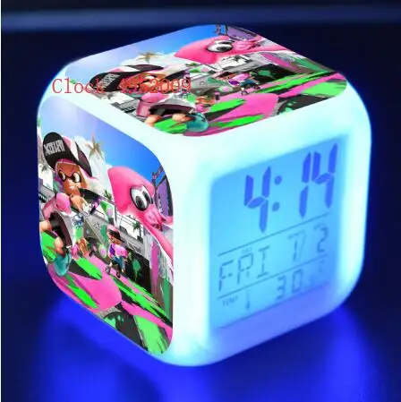 Splatoon детские игрушки светодиодный мультяшный будильник reloj цифровые часы