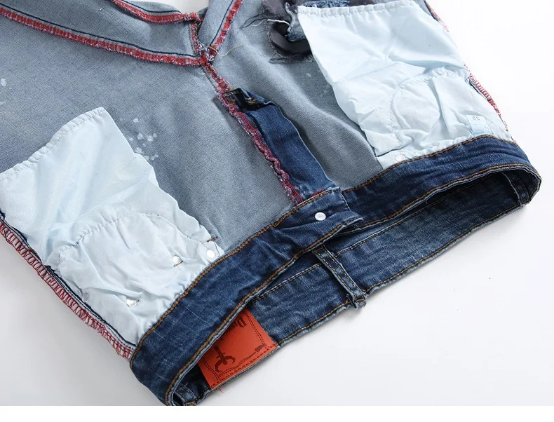ACRMRAC для мужчин джинсы для женщин тонкий отверстие синий прямые джинсы большой размеры 108