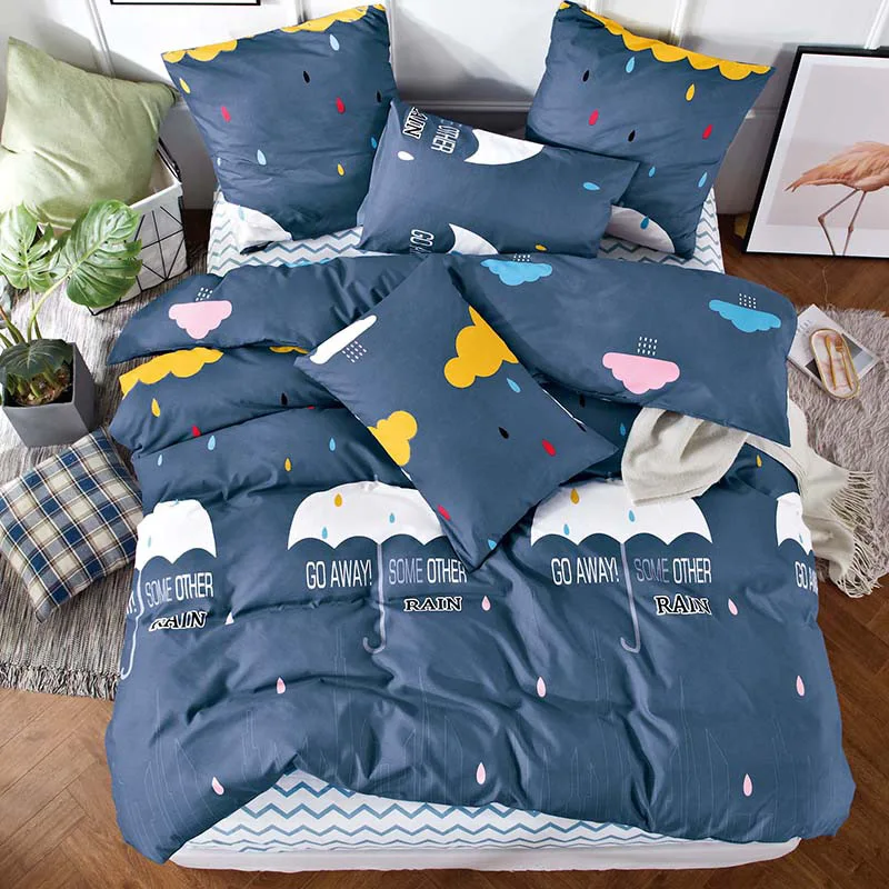 Alanna Printed Solid bedding sets Home Bedding Set 4-7pcs High Quality Lovely Pattern with Star tree flower - Цвет: T1005