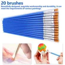 20 штук одного размера, маленькие тонкие нейлоновые кисти для рисования, акварельные кисти, кисти для рисования, ручка